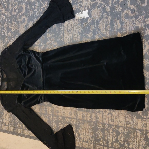 New!C' faitPourVousParis black velvet lace dress bell shape long sleeves Goth Bo - Picture 10 of 14